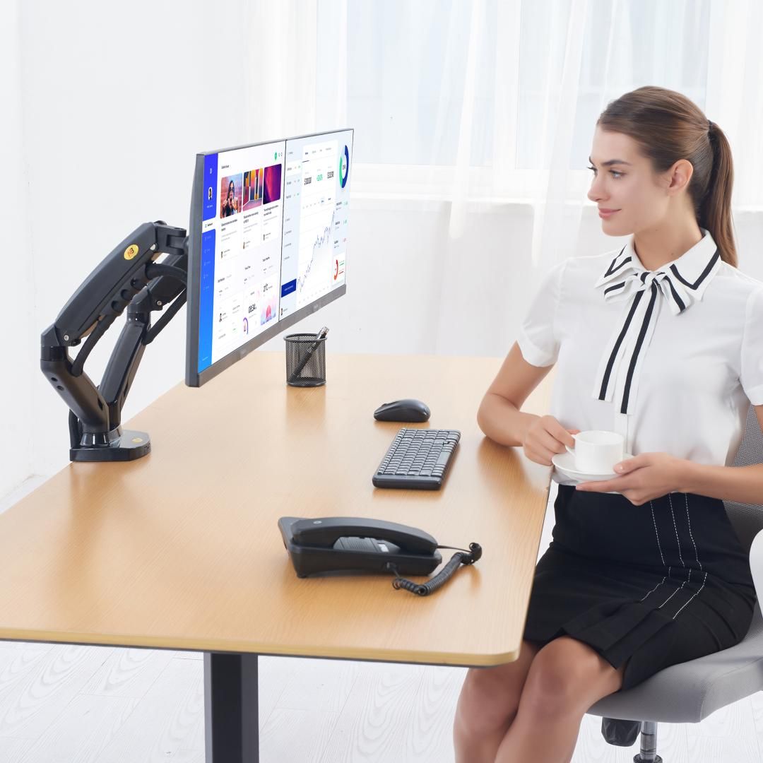 Ergonomický stolní držák na 2 monitory Fiber Mounts F160