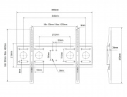 Rozměry profesionálního držáku pro fixní zavěšení televize nebo monitoru na stěnu EDBAK PWB1
