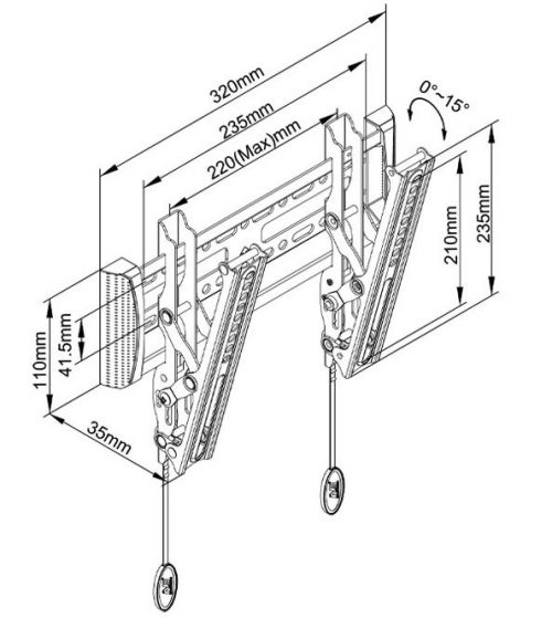 Parametry sklopného držáku Fiber Mounts C1-T